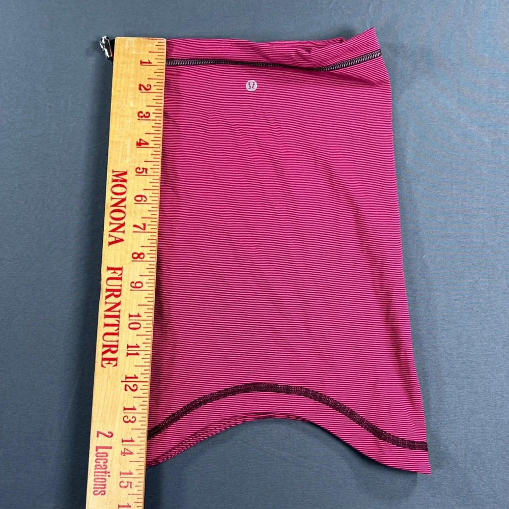 Lululemon Pink‎ Black Stripe Vinyasa Scarf Neck Warmer Infinity Scarf